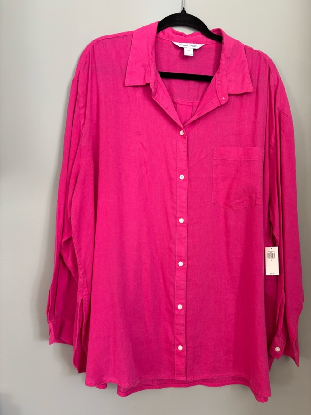 Old Navy Hot Pink Boyfriend Shirt